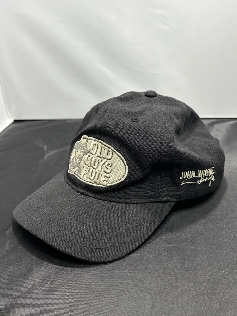 John Wayne Old Guys Rule Hat Cap Black Cotton Adjustable The Duke