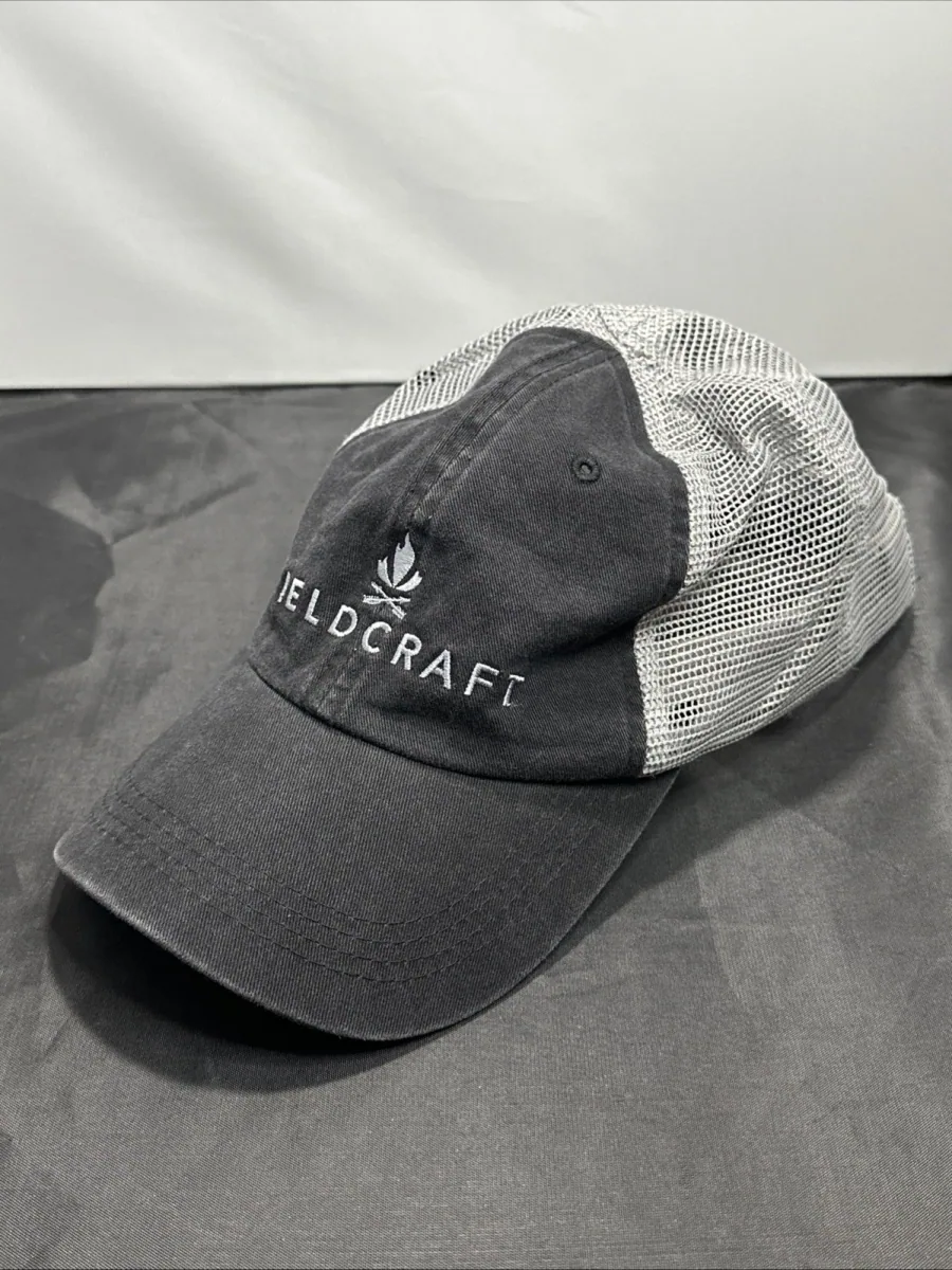 FIELDCRAFT Baseball Trucker Hat Black Gray 6 Panel Adjustable Mesh Back