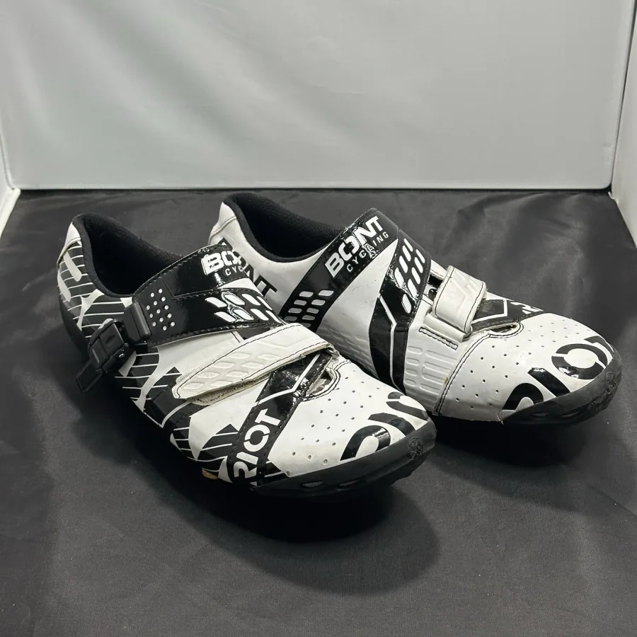 Bont Riot Road Men's 46 EU 11 US Road Cycling Shoes White Black 3 Bolt